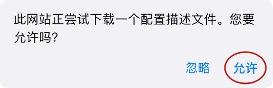 STEP 1：点击下载，允许描述文件